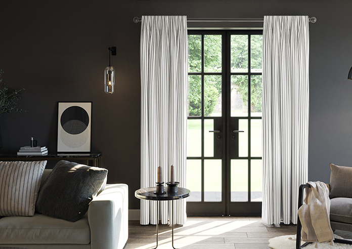 Lace Stripes, Jet - Made to Measure Curtains - Image 3
